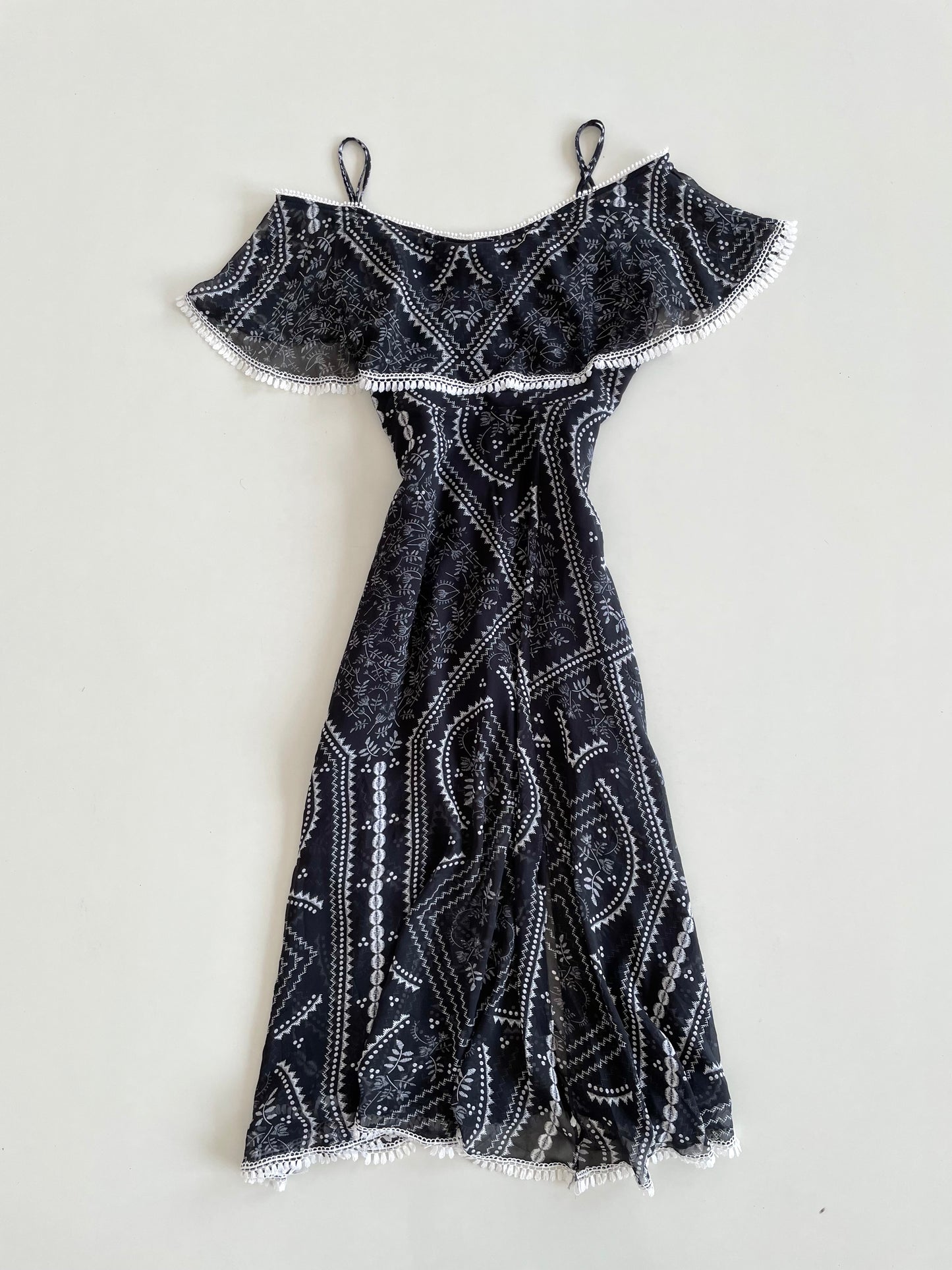 Black Boho Dress-Bust 36