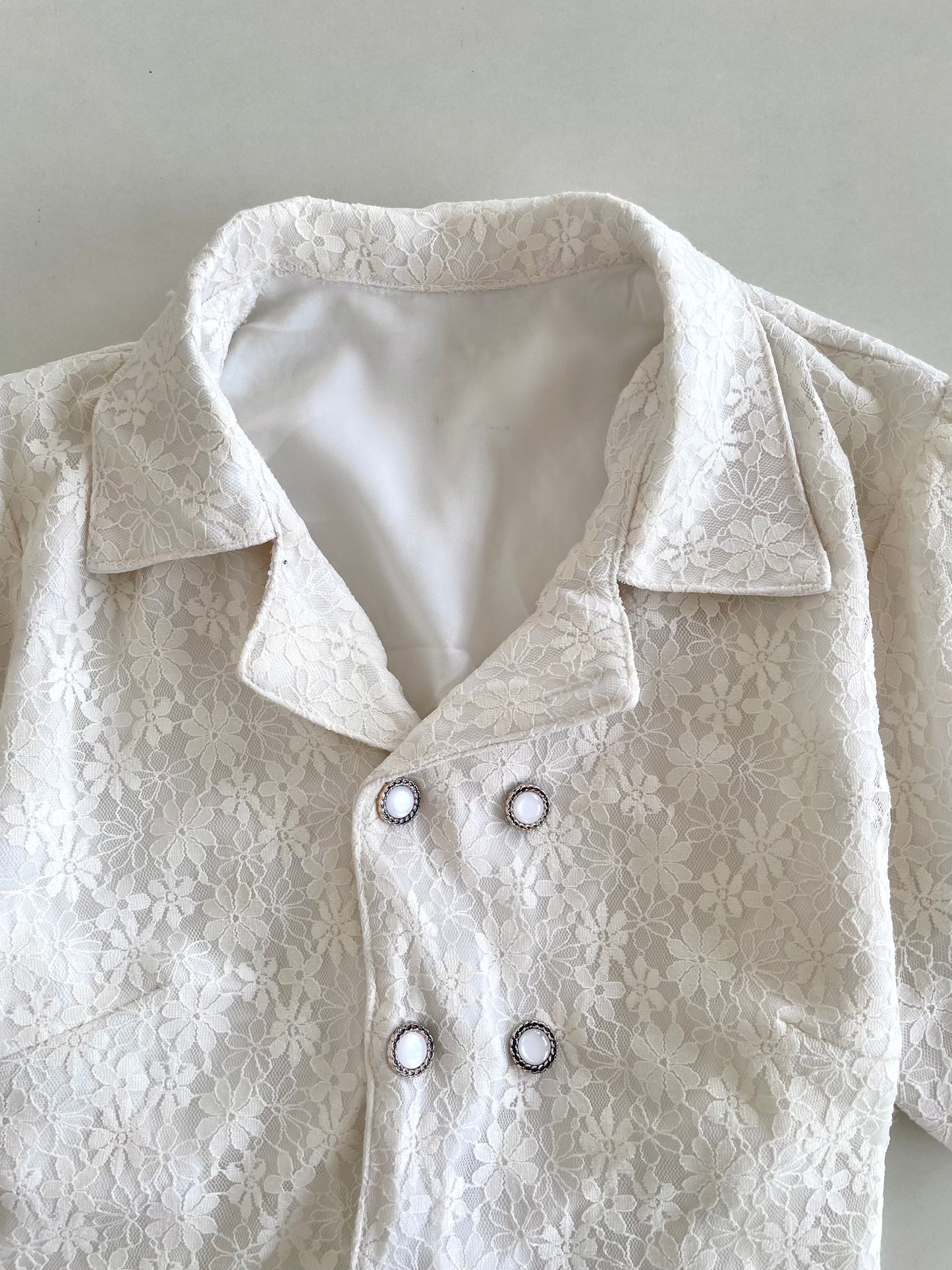 Lace White Korean Vintage Top-Bust 36