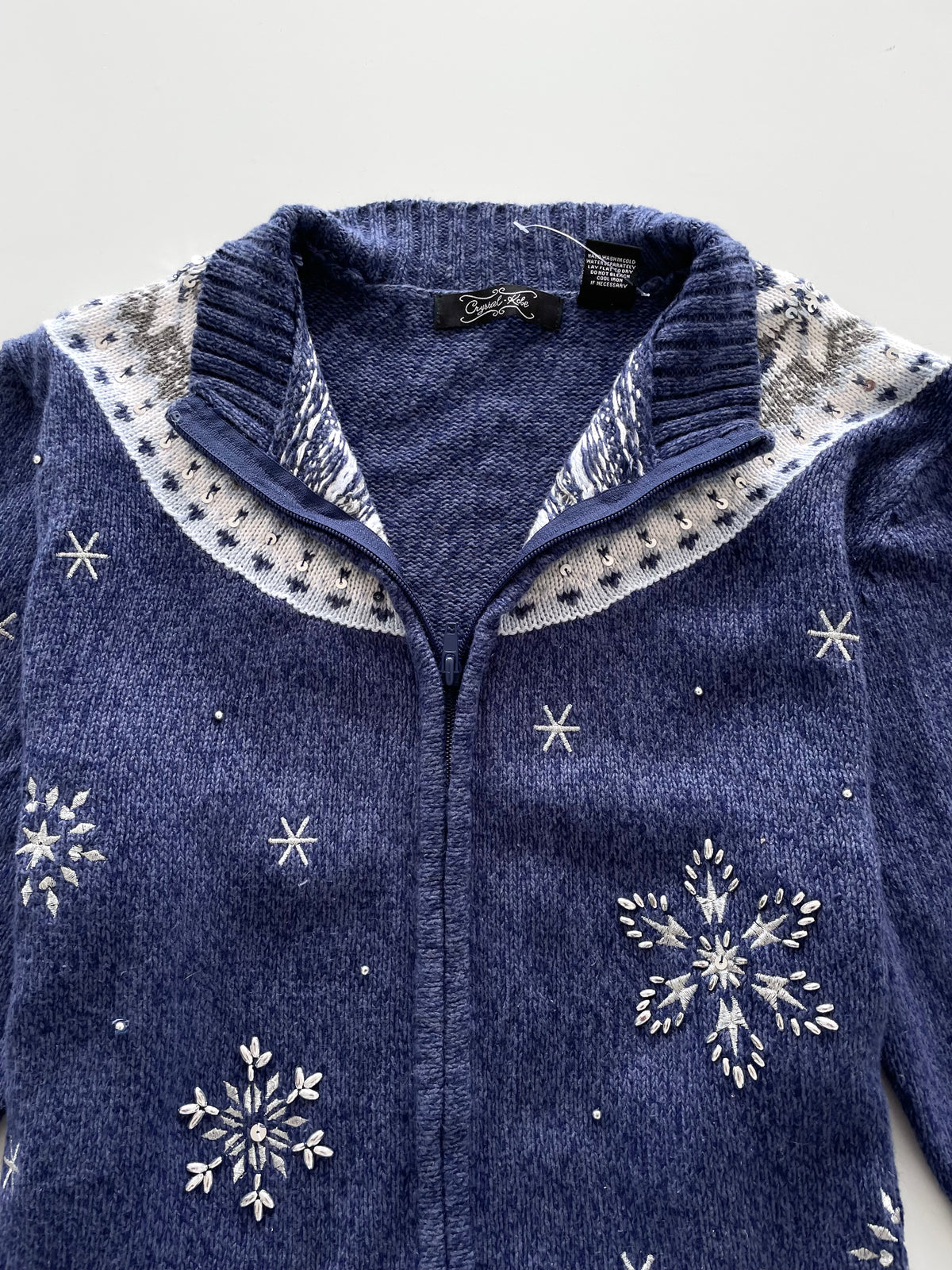 Crystal Kobe Embroidered Sweater Zipper-Bust 44