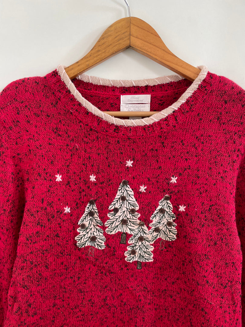 Christopher & Banks Embroidered Christmas Sweater-Bust 38