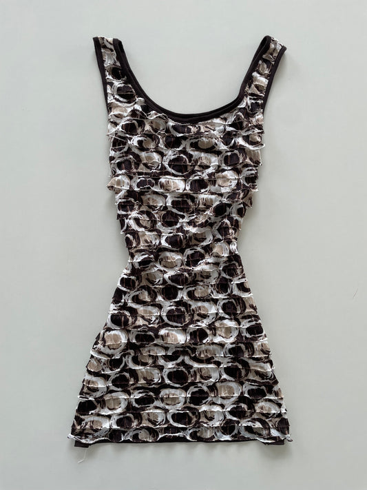 Zebra Y2k Ruffle Dress-Bust 38 to 40
