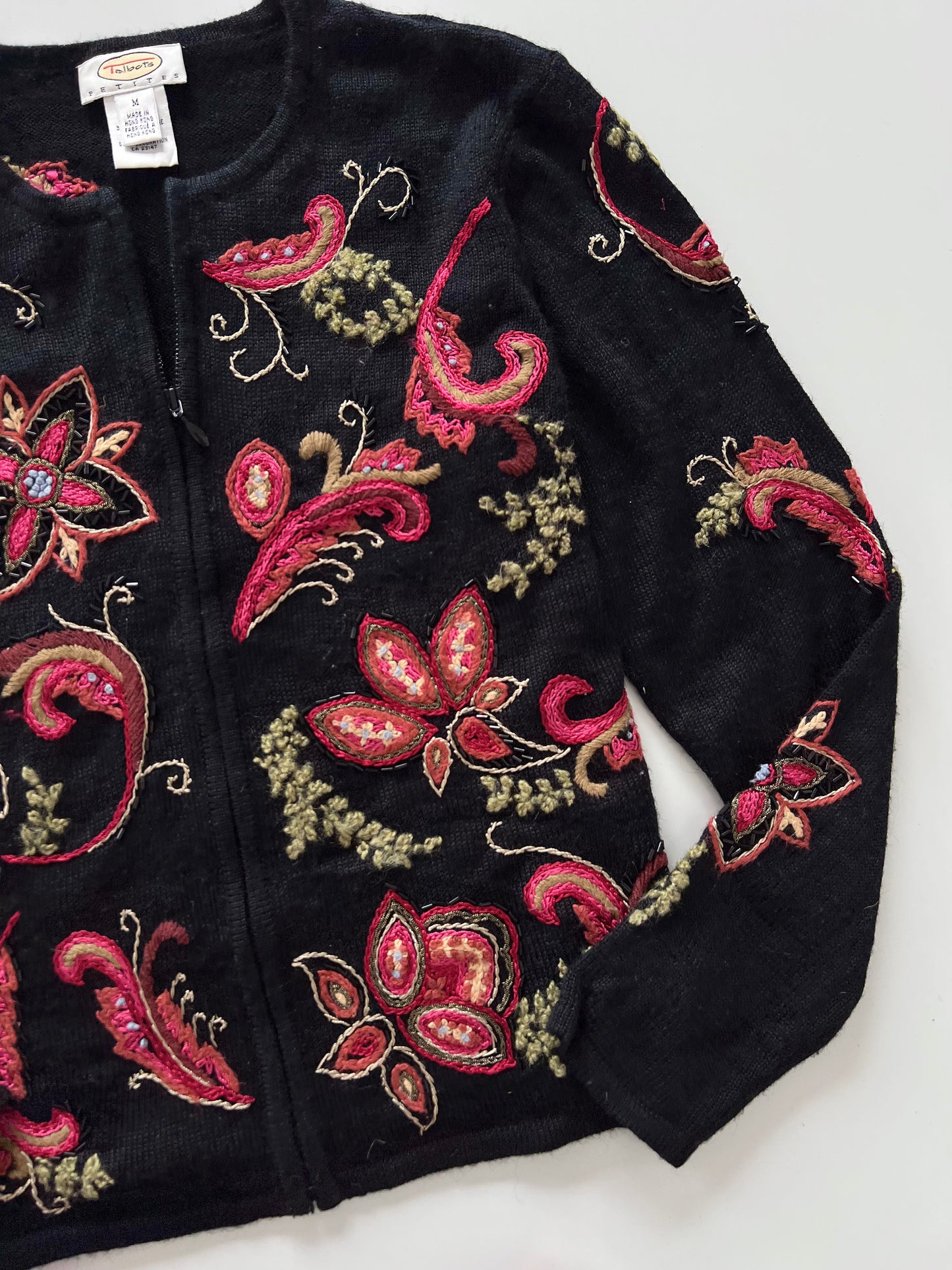 Talbots Hand Embroidered Zipper -Bust 38