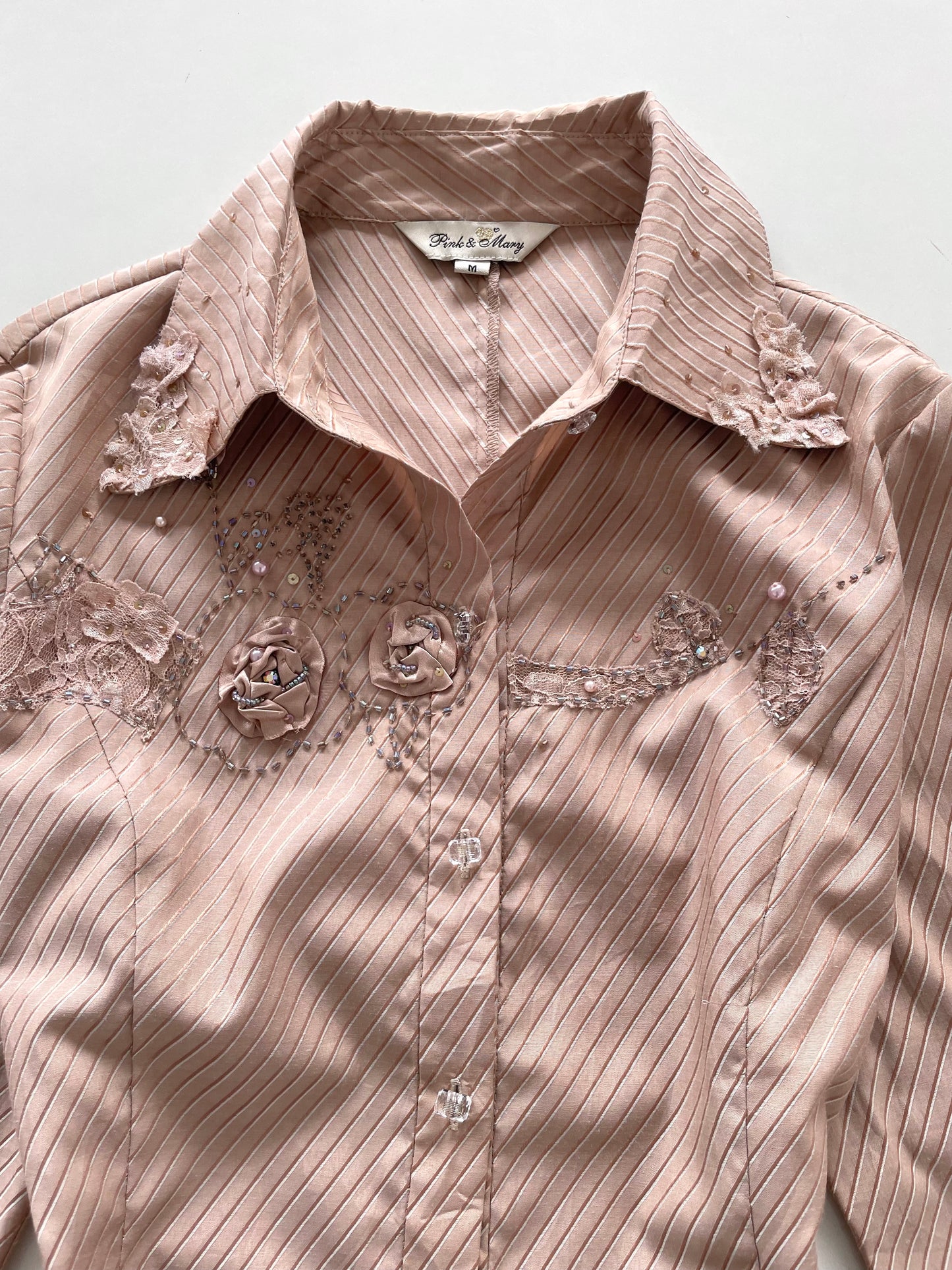 Pink & Mary Embroidered Vintage Shirt-Bust 38