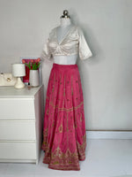 Load image into Gallery viewer, HAND EMBROIDERED PINK LEHENGA
