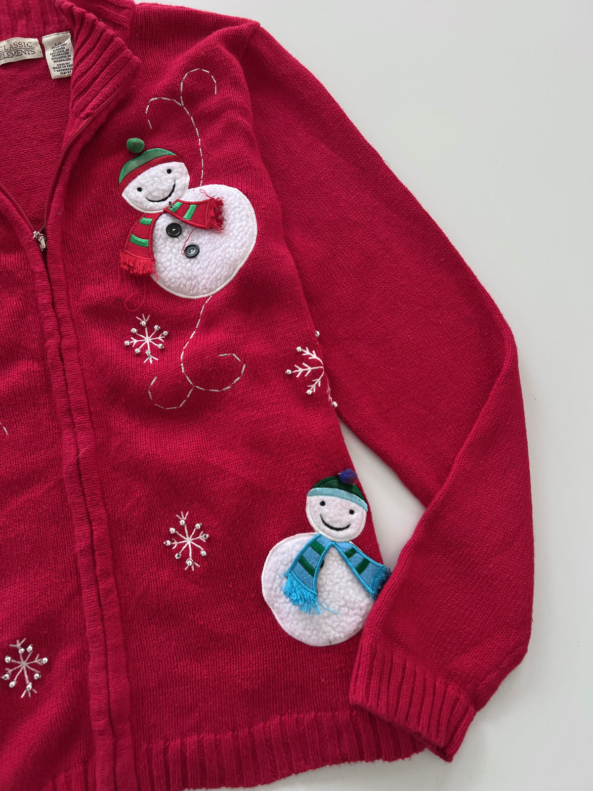 Classic Elements Christmas Zip Up Sweater-Bust 42