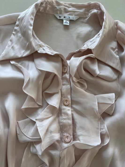 Satin Ruffle Top-Bust 40