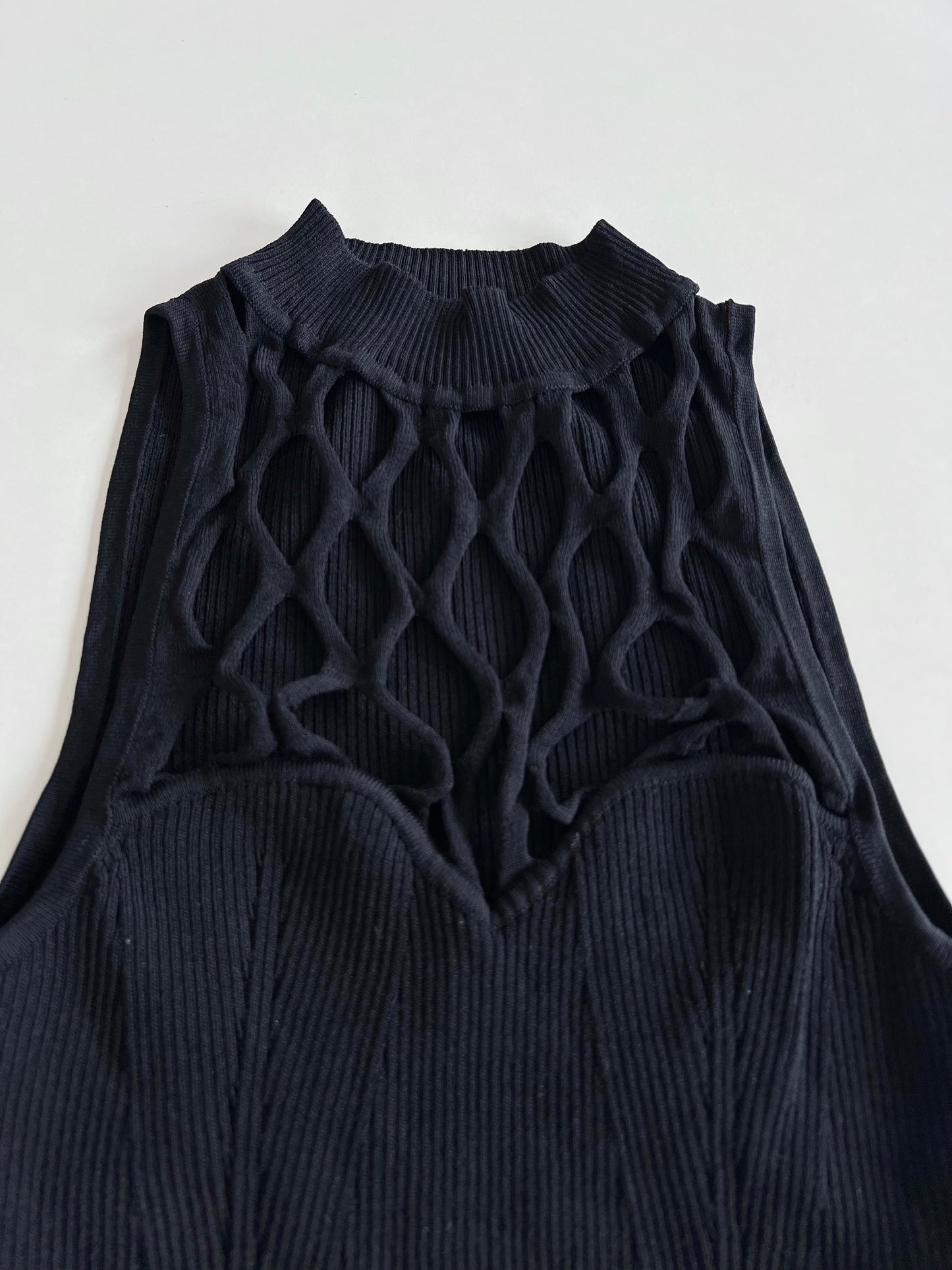 Goth Cutout Black Top-Bust 28 to 30