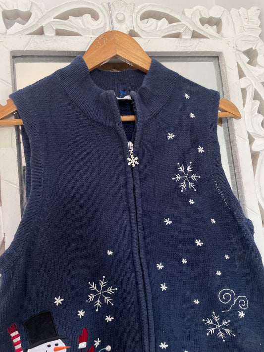 Christopher & Banks Embroidered Christmas Sweater-Bust 36