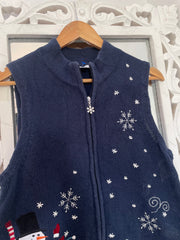 Christopher & Banks Embroidered Christmas Sweater-Bust 36