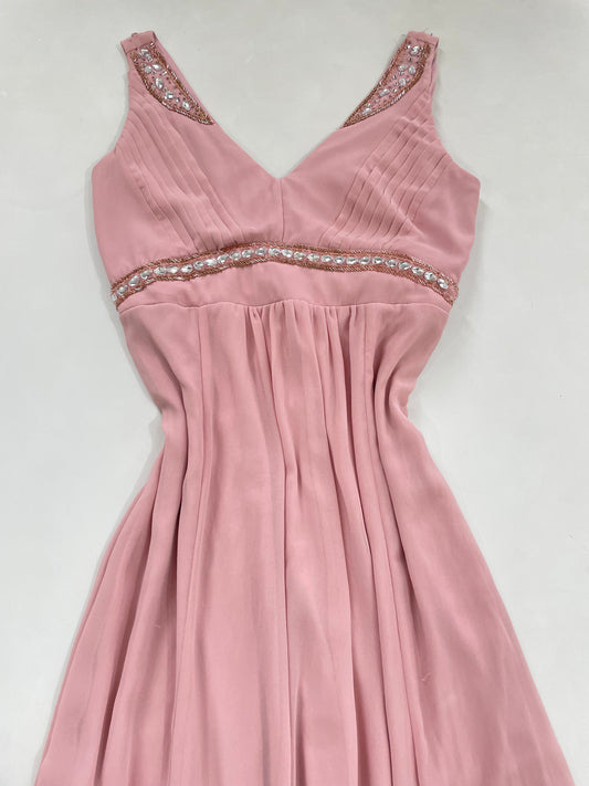 Blush Pink Embroidered Dress-Bust 36