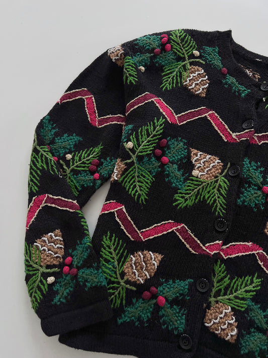 Hand Embroidered Vintage Sweater-Bust 44