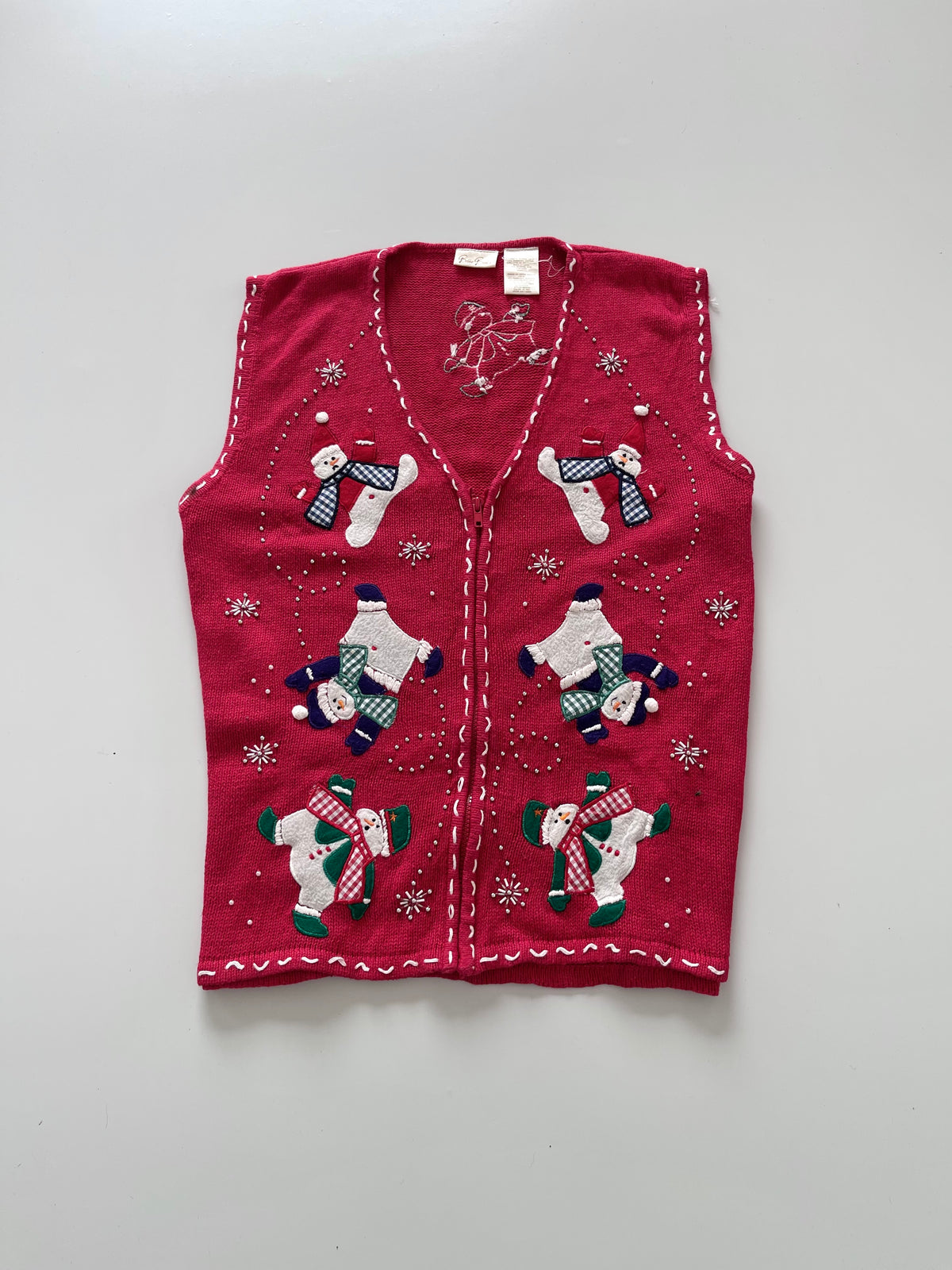 Bobbie Brooks Embroidered Christmas Vest Sweater-Bust 46