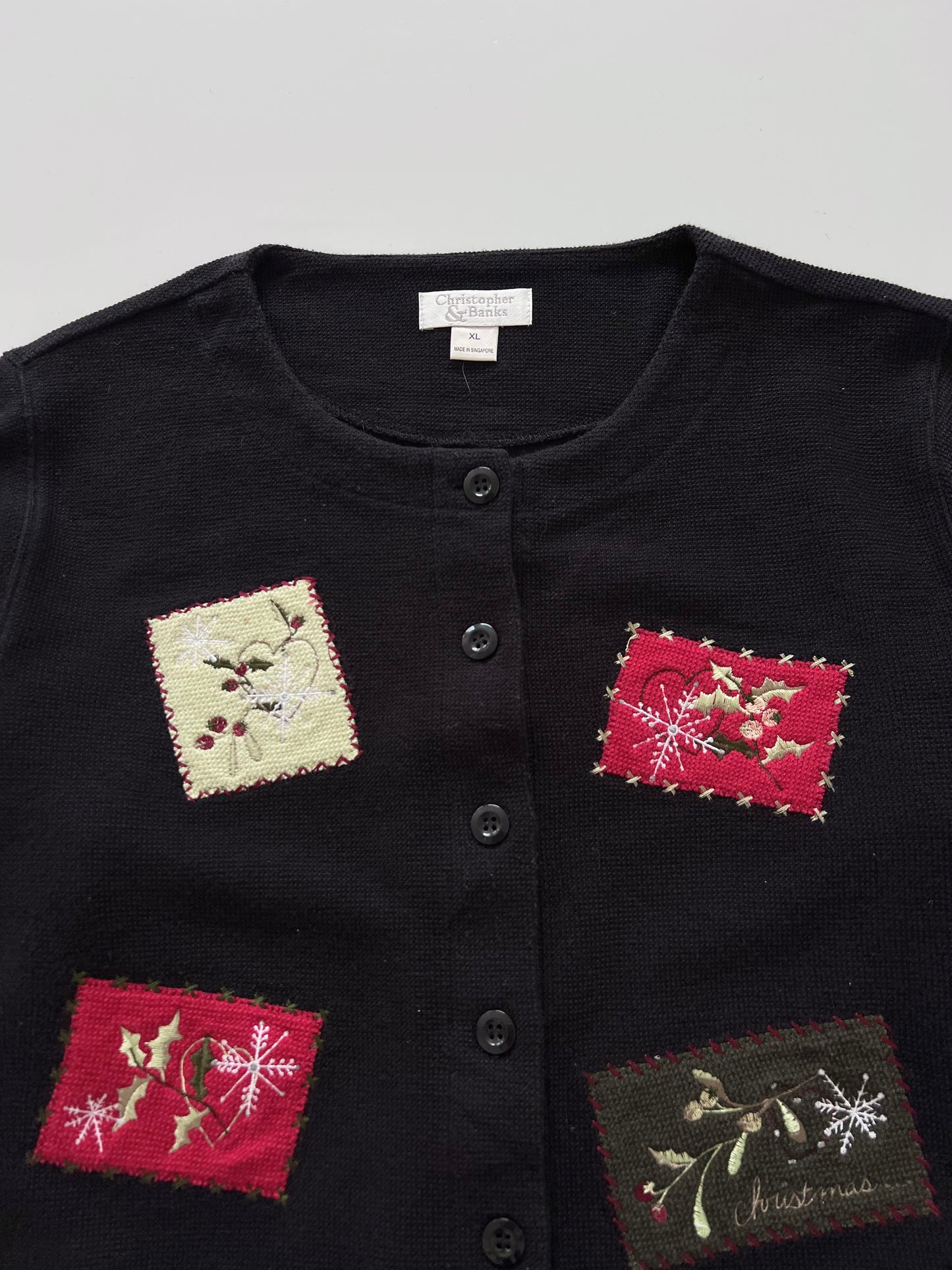 Christopher&Banks Embroidered Sweater-Bust 46