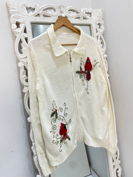Embroidered Vintage Sweater-Bust 44