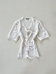 Jacquie Sheer Ruffle Top-Bust 40