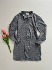 ALPHA BUTTONDOWN GREY WOOLLEN DRESS - 40 to 42