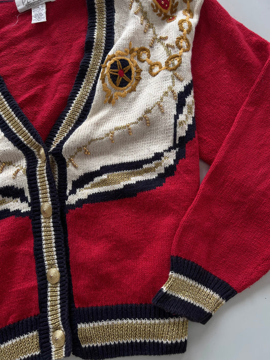 Petite Sophisticate Embroidered Christmas Sweater-Bust 44