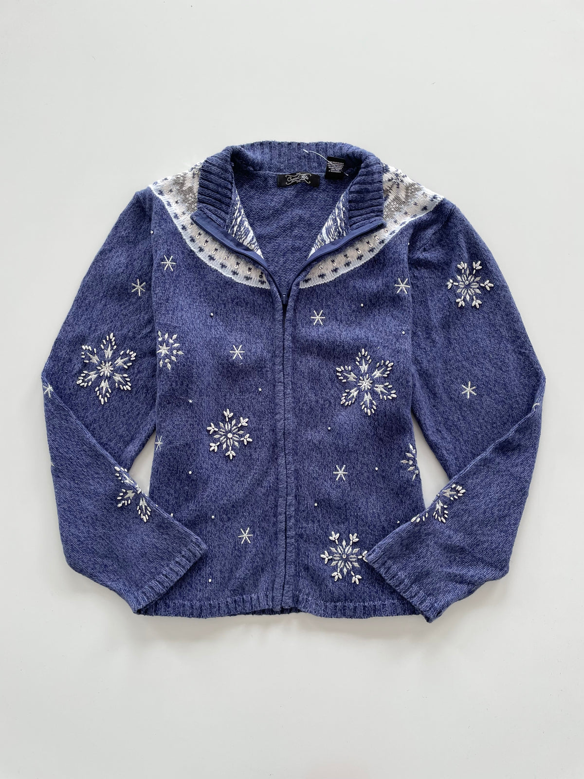 Crystal Kobe Embroidered Sweater Zipper-Bust 44