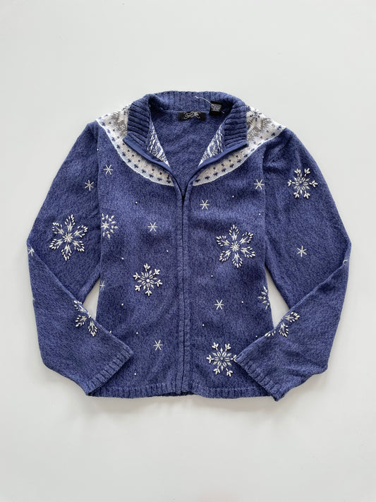 Crystal Kobe Embroidered Sweater Zipper-Bust 44