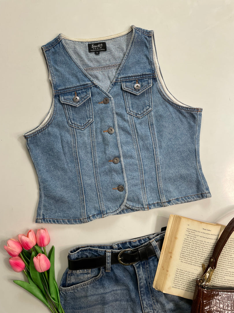 Bardot Denim Waistcoat-Bust 36