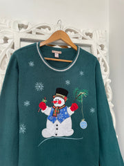 White Stag Embroidered Christmas Sweater-Bust 42