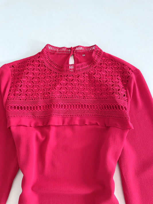 Vintage Lace Red Top-Bust 42