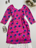 Load image into Gallery viewer, Pink Floral Kurti-Bust 34
