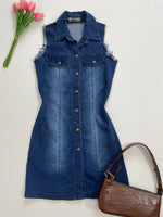 Load image into Gallery viewer, Leonine Denim Dress-Bust 32
