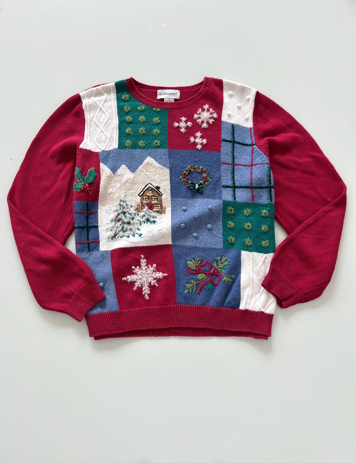Alfred Dunner Embroidered Christmas Sweater-Bust 46