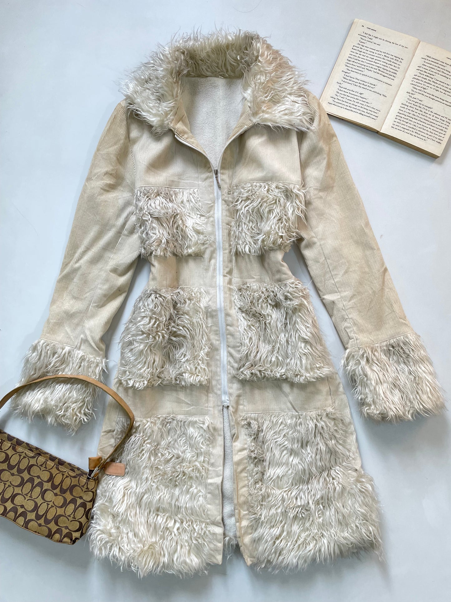 Vintage Corduroy Fur Jacket-Bust 36