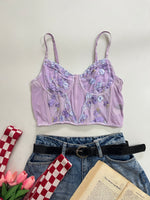 Load image into Gallery viewer, Lace Lavender Top - Bust 32 to 34
