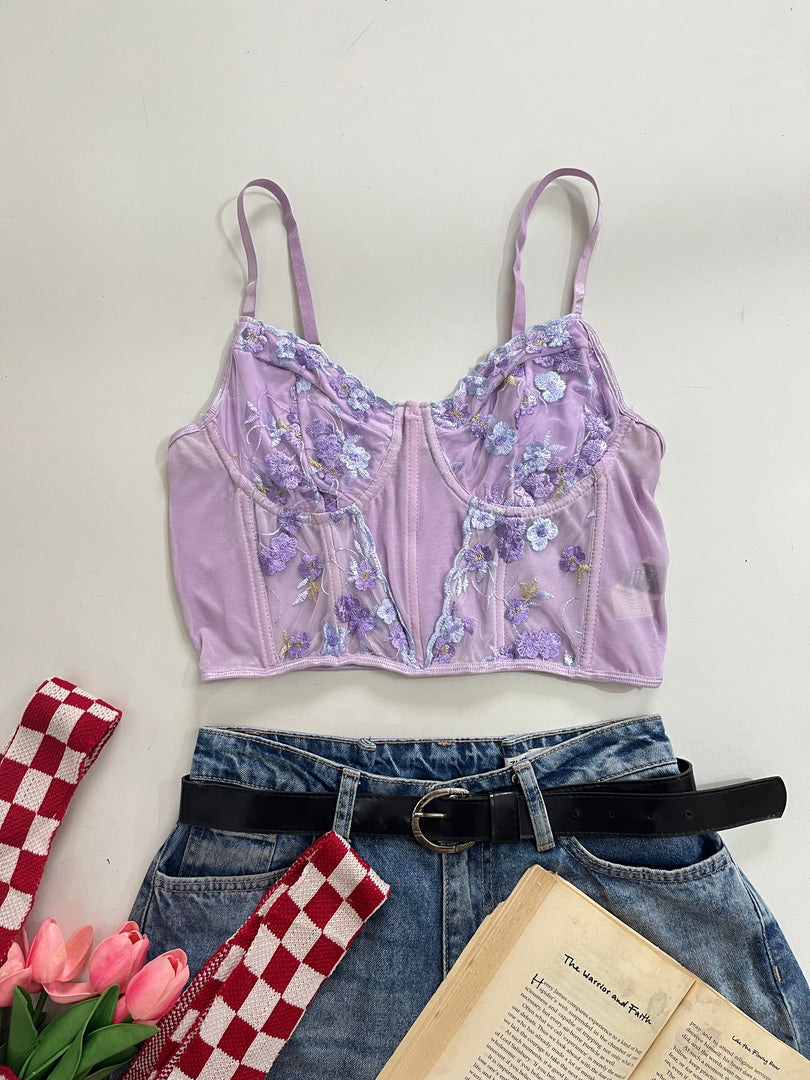 Lace Lavender Top - Bust 32 to 34