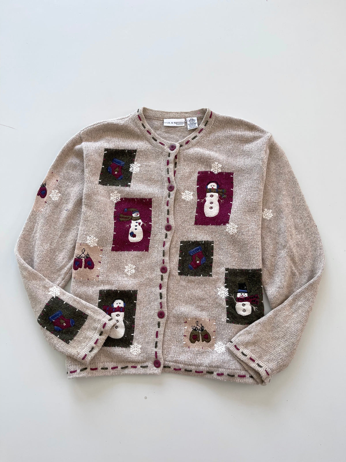 Croft&barrow Christmas Embroidered Sweater-Bust 46