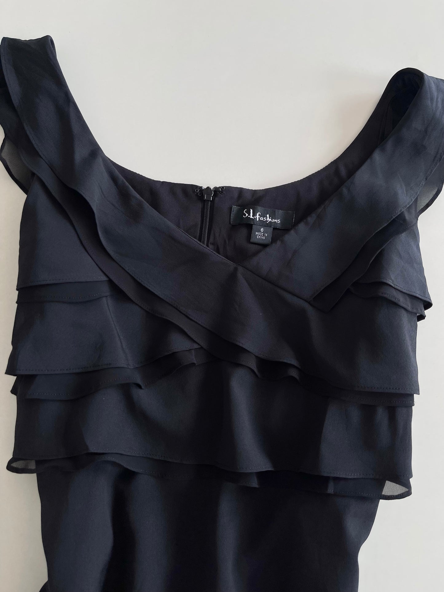 Ruffle Black Dress-Bust 38