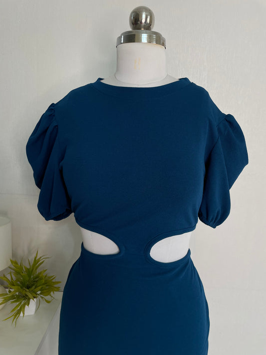 CUTOUT PUFF SLEEVE DRESS - BUST 34 to 36