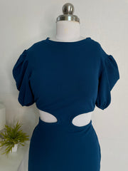 CUTOUT PUFF SLEEVE DRESS - BUST 34 to 36