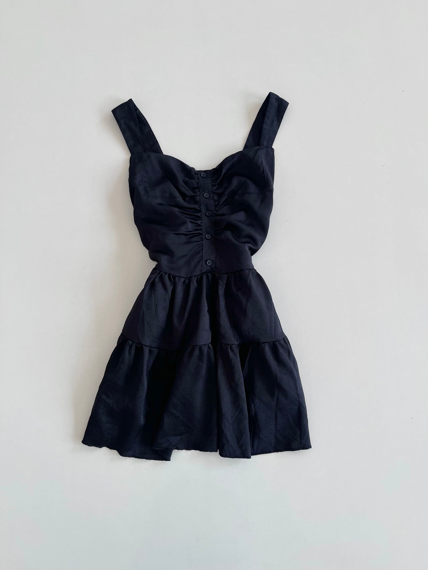 Ruched Black Dress-Bust 36