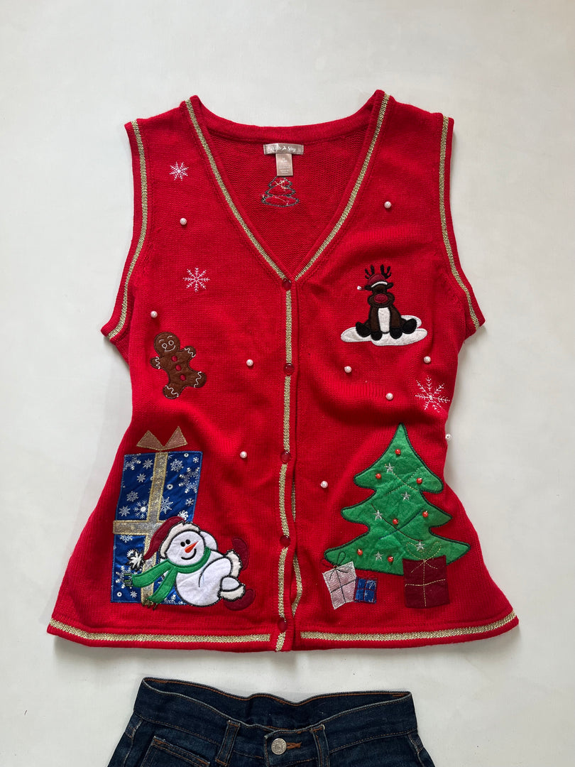 Christmas Sweater Vest-Bust 40