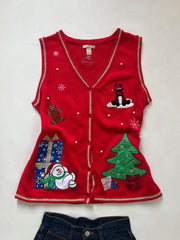 Christmas Sweater Vest-Bust 40