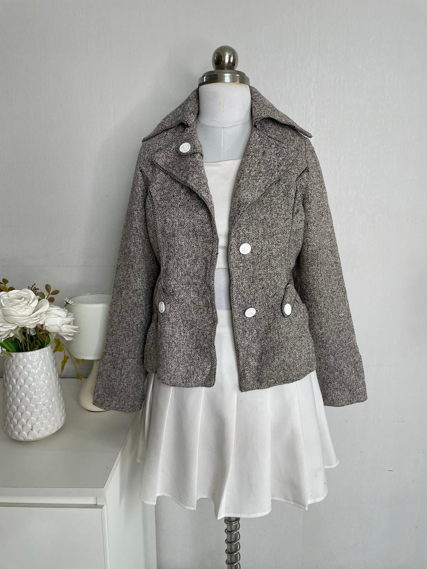 Vintage Grey Coat-Bust 30