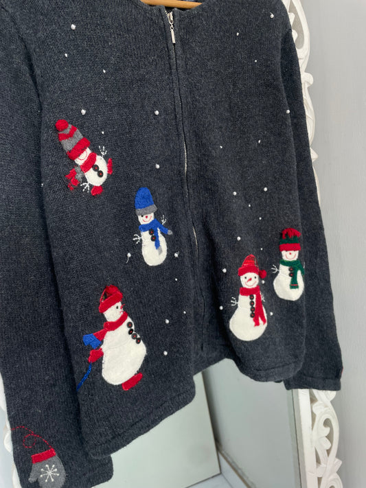 Crazy Horse Embroidered Christmas Sweater-Chest 44