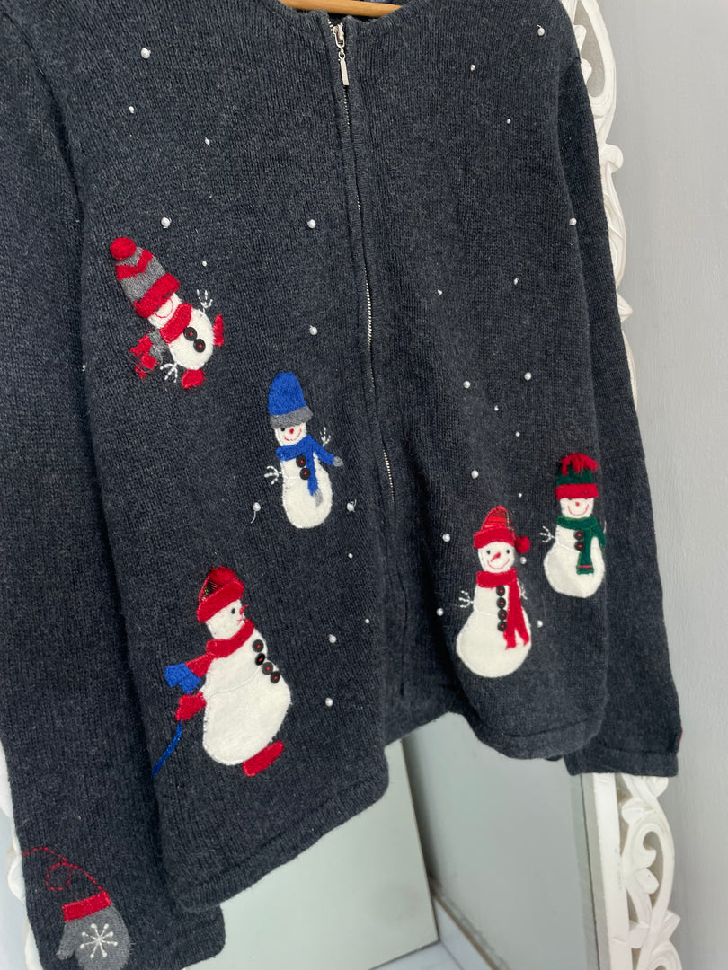 Crazy Horse Embroidered Christmas Sweater-Chest 44