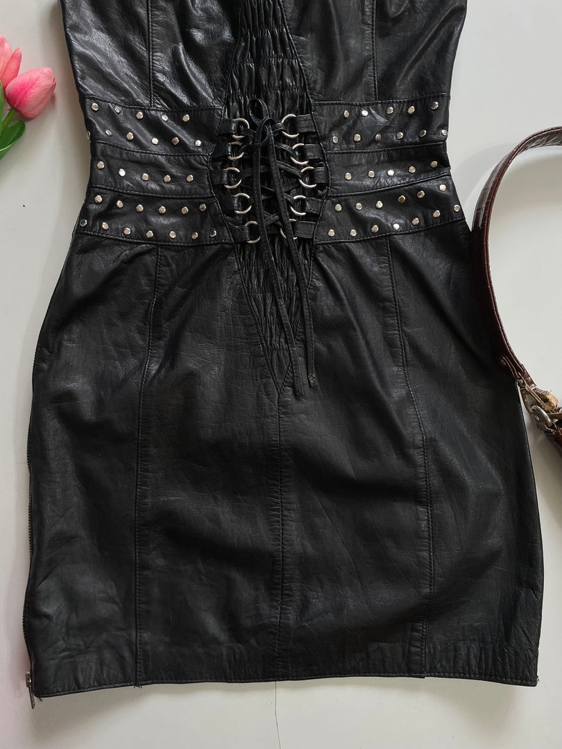 Faux Leather Dress-Bust 30