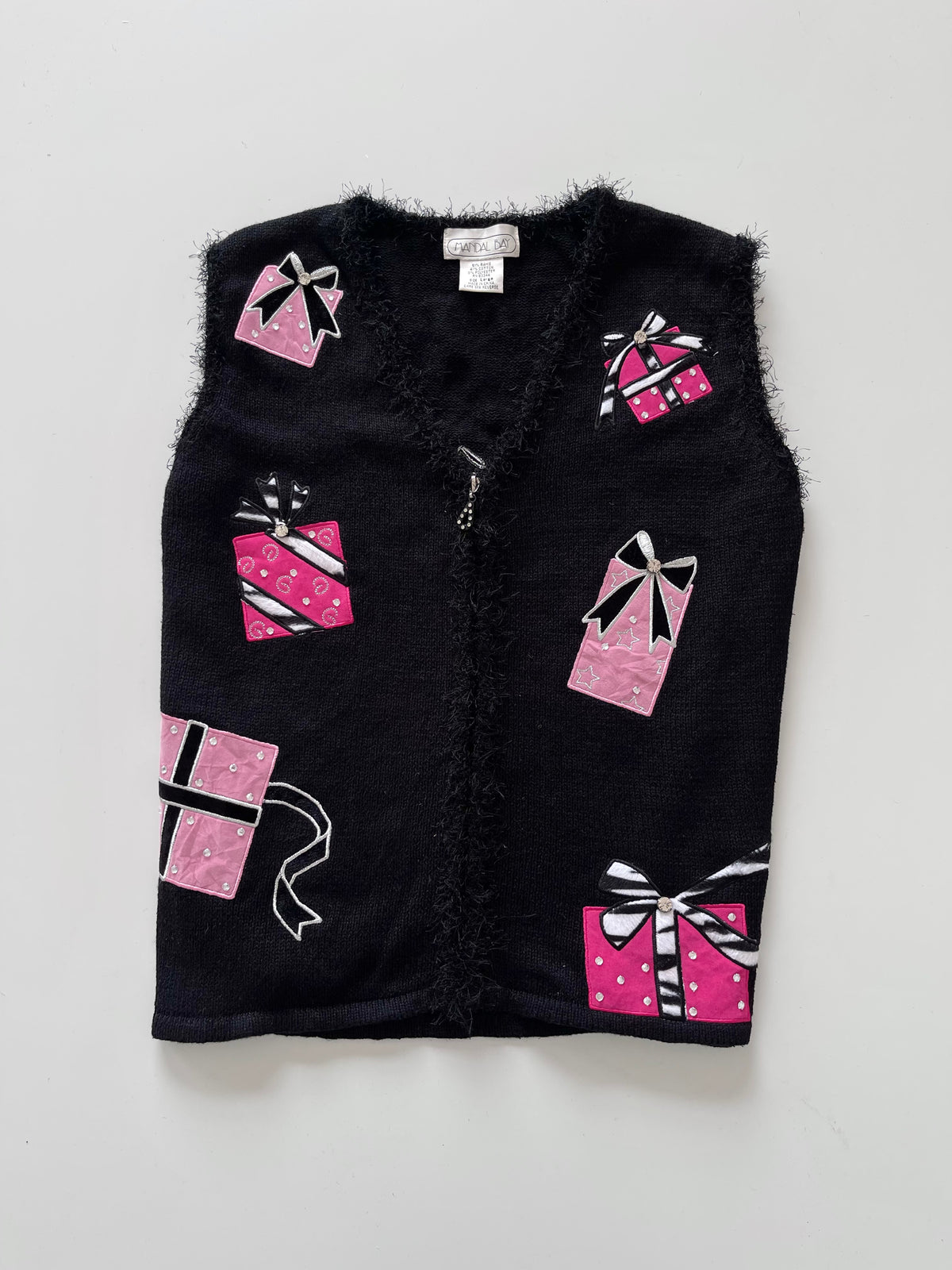 Mandal Bay Embroidered Christmas Vest Sweater-Bust 44