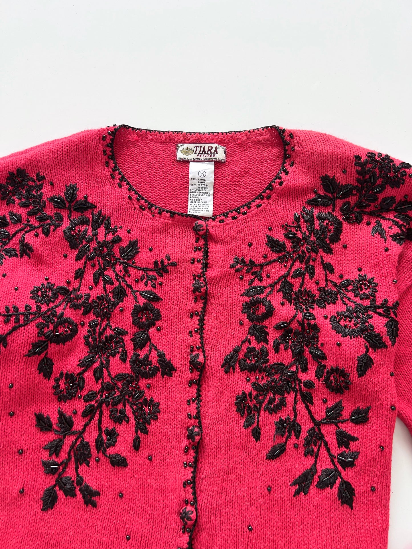 Tiara Embroidered Sweater-Bust 40