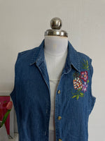 Load image into Gallery viewer, EMBROIDERED DENIM SHIRT - BUST 42
