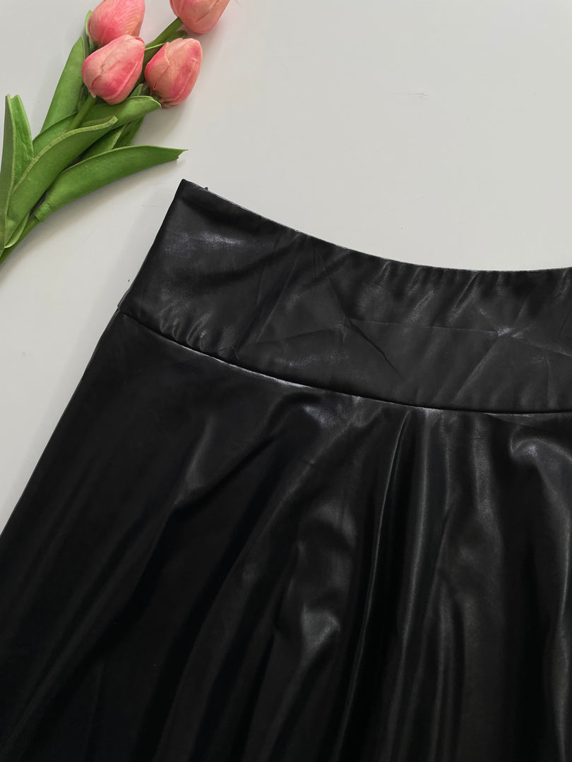 FLARED LEATHER SKIRT - WAIST 30