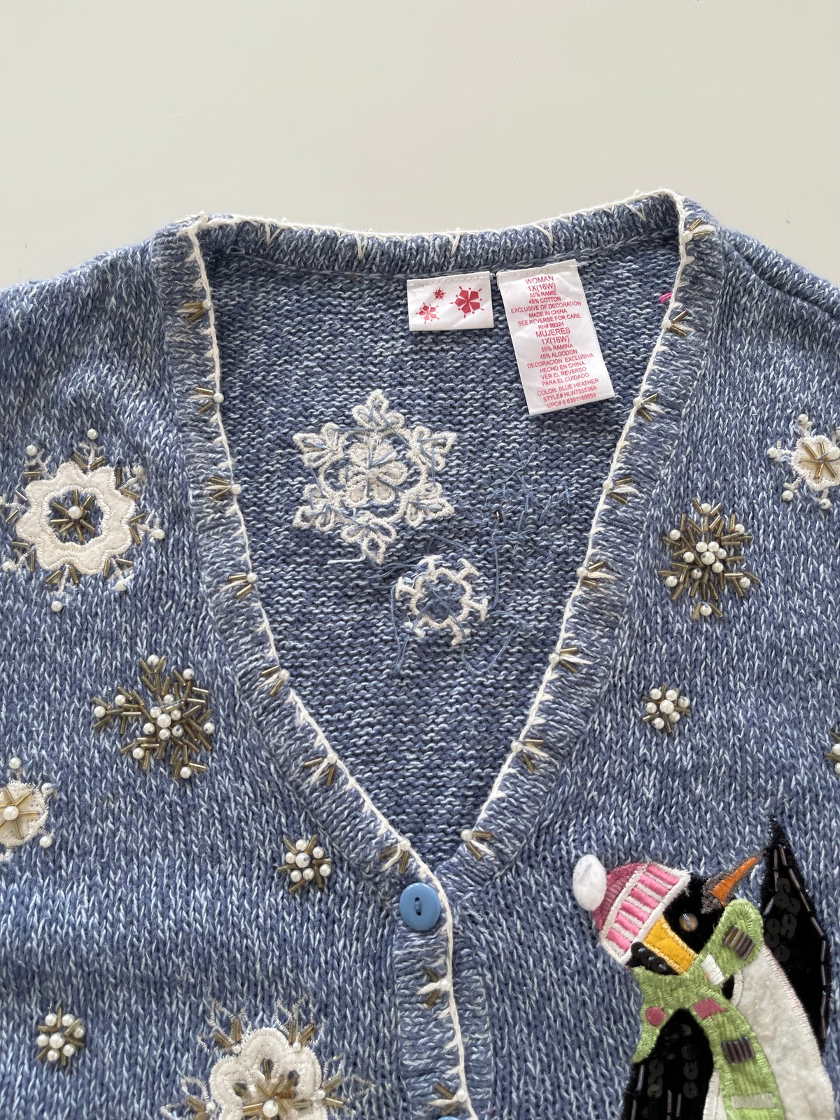 Christmas Embroidered Vest Sweater-Bust 46
