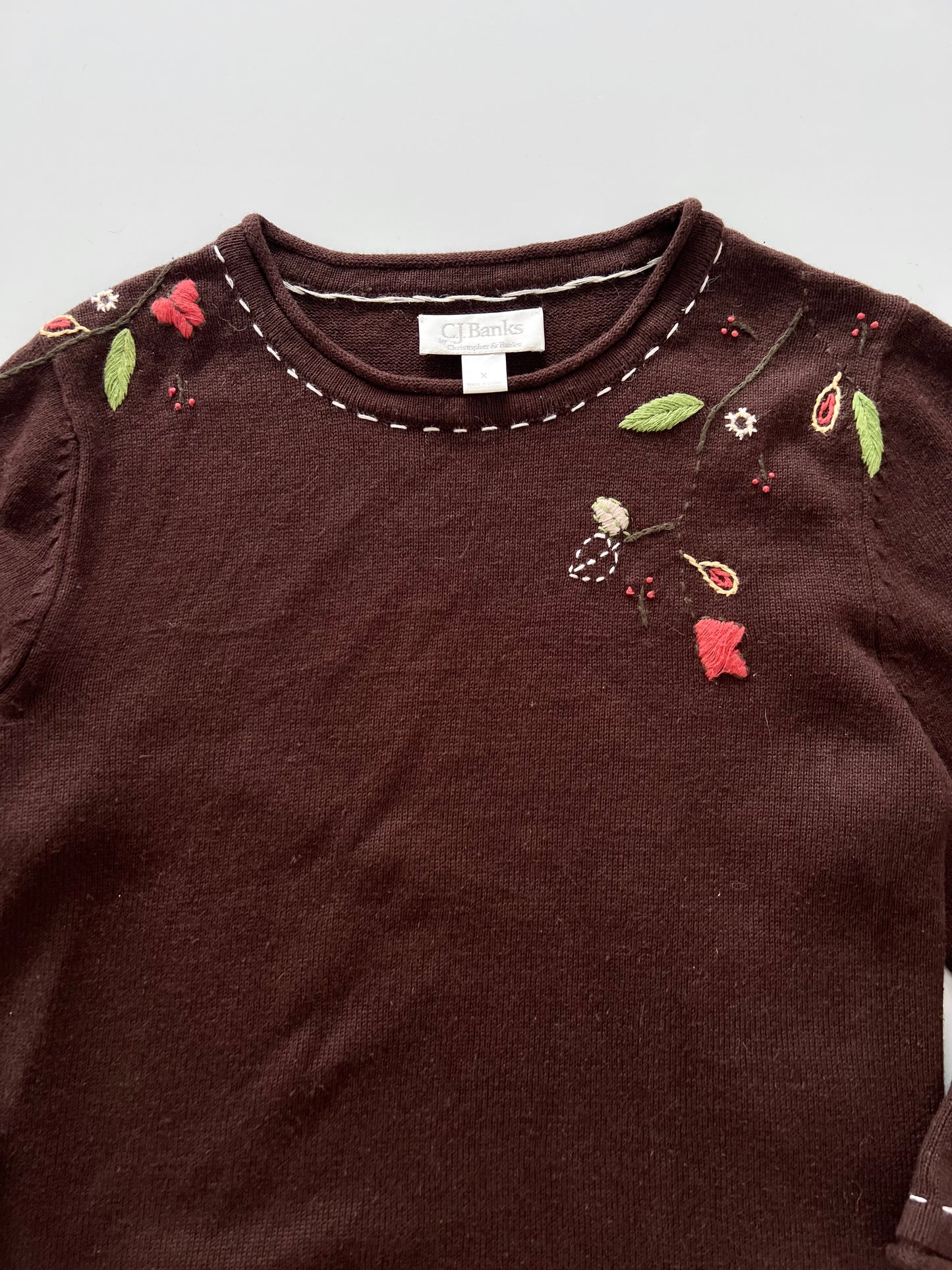 Cj Banks Embroidered Sweater-Bust 44