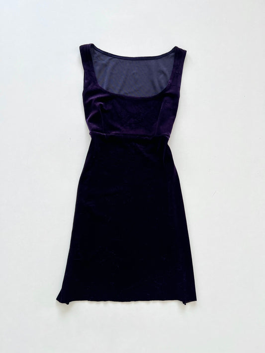 Velvet Vintage Side Slit Dress-Bust 30 to 32